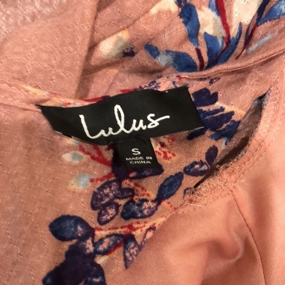 Lulu’s Fiorire Rose Floral Print Wrap Maxi Dress Size Small Mauve Pink - Picture 7 of 10